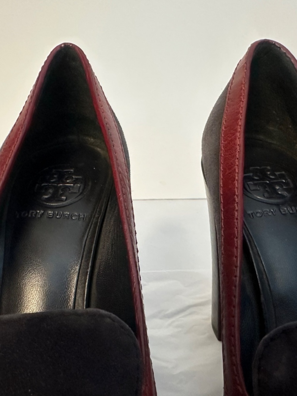 Tory Burch suede high heel howie pump size 7 dark navy - Picture 4 of 6